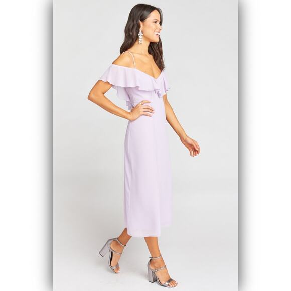 NWT SMYM Show Me Your Mumu Mellow Camilla Dress Ruffle Midi Fitted Size XS - Picture 2 of 8